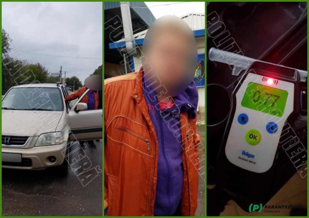 FOTO // Șofer beat cu copil minor în mașină, reținut după ce a încercat să fugă de polițiști